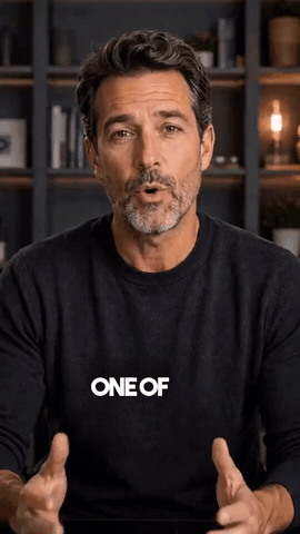 A Klovera talking-head video: a man speaks to camera in a dark study