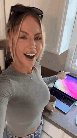 A Klovera talking-head video: a woman speaks to camera in a bright room