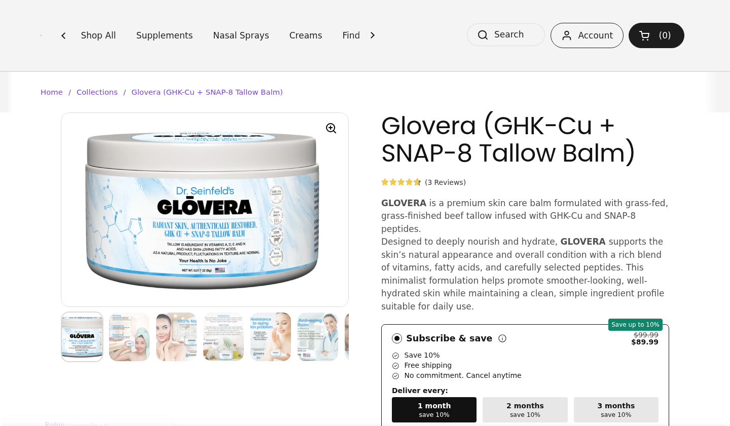 The Glovera product page on DrSeinfeld.com